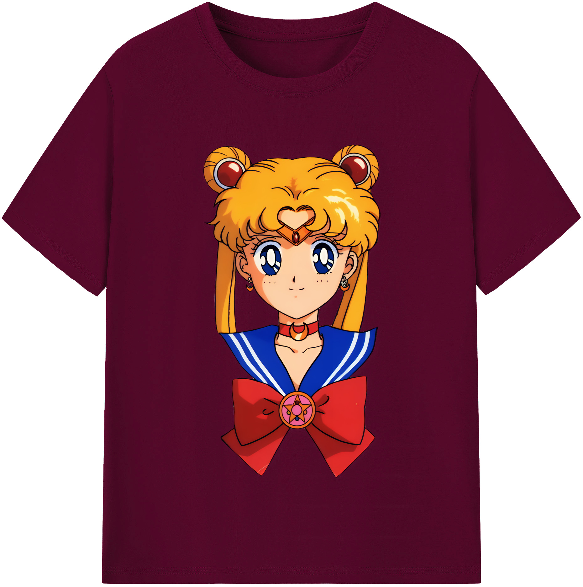 （画像用） 美少女戦士セーラームーン 月野 うさぎ つきの うさぎ Sailor Moon Tsukino Usagi レディースカジュアルプリントTシャツ（綿100％）